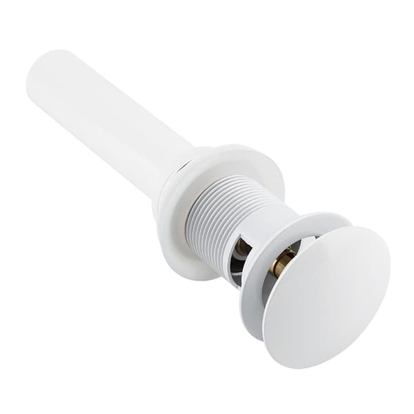 Kitchen Bathroom Sink White Coating Brass Pop Up Drain Stopper with Overflow Hole