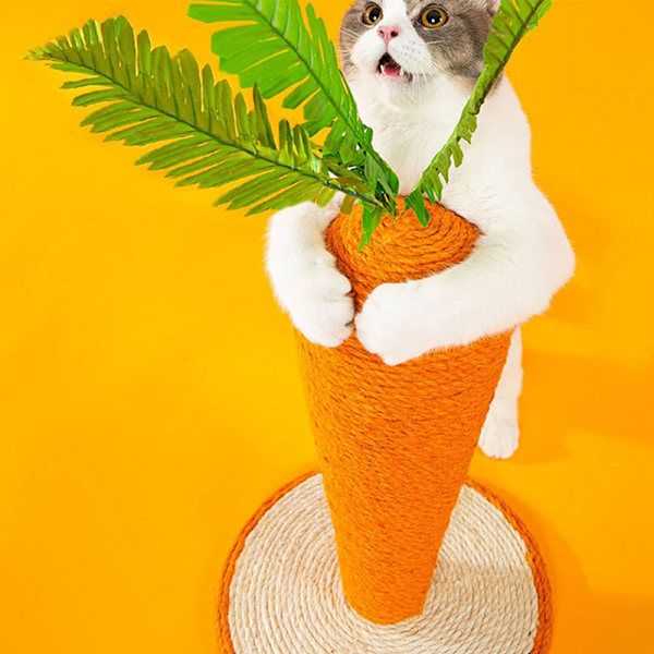 Cat Scratch Stolpe Morotsform Mjuk Bekväm Levande Härlig Tjocka Tålig Sisal Cat Scratcher Mat Liten