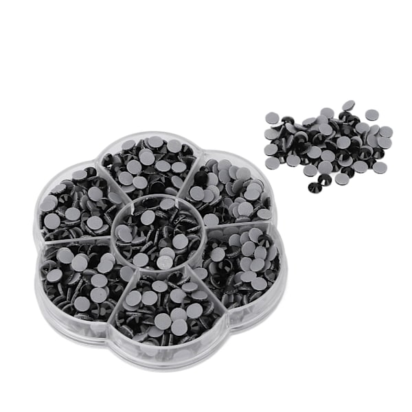 1000 stk. Rhinestones Skinnende Gennemsigtige Dekorative Neglekunst Forsyninger til Piger Kvinder JM201 Sort