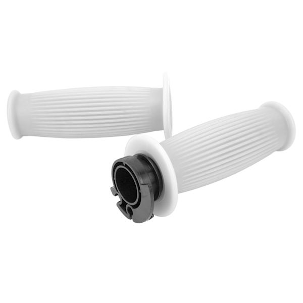 1 Par Gasreglagegrepp 22mm Kaliber Accelerator Styre Vridgrepp för GY6 50cc 80cc 125c 150cc Scooter Vit