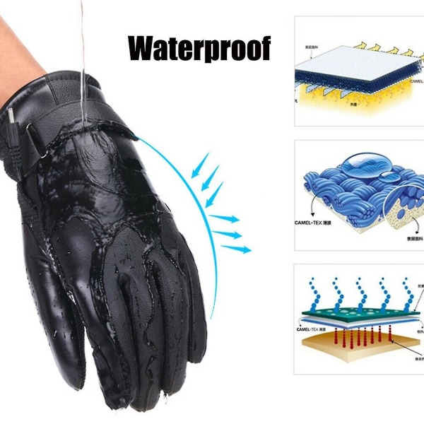 Opvarmede handsker, elektriske opvarmede handsker Usb-handskevarmer med genopladelig Power Bank Motorcykelcykelhandsker