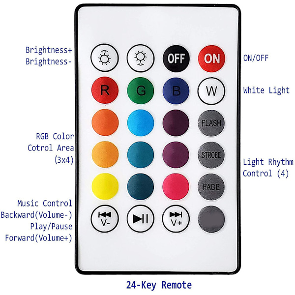Bluetooth-musiklampa RGB LED-lampa färg ändras med fjärrkontroll för Party Home Sovrum Bar