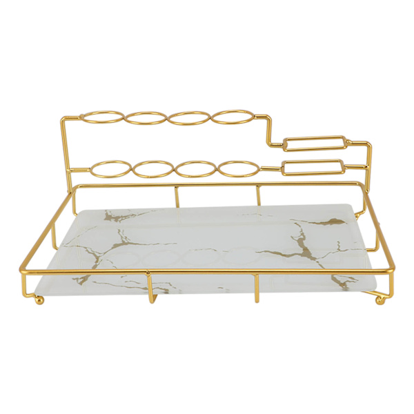 Elektrisk tandbørsteholder Multipurpose Light Luxury Elegant Stenkorn Tandbørste Tandpastaorganisator til Counter Top Badeværelse Hvid