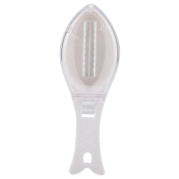 Quick Fish Skin Remover Scraper Brush Plastic Scraper Kitchen Cleaning Fish Knife (White)
