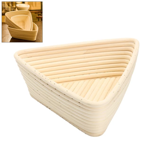 Triangular Bread Baskets with Liner Dough Rising Rattan Handmade Rattan Bowl