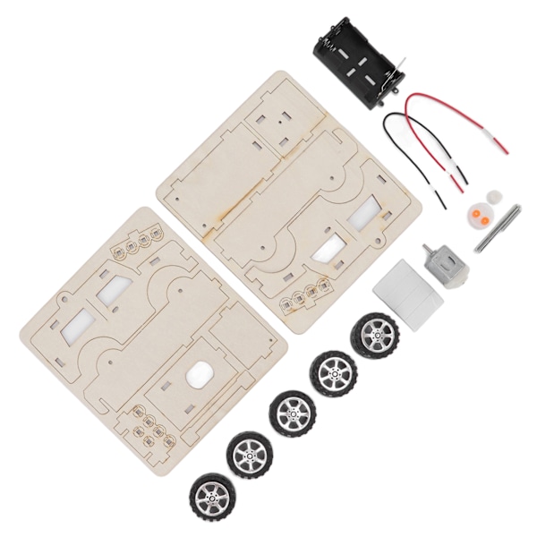 Elektrisk modelbygning biler DIY-konstruktionsbiler Legetøj Træ Mekaniske modelbiler Kit DIY STEM-legetøj
