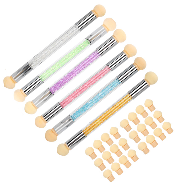 6 stk. Neglebørster Ombre Svampe Nail Art Tool Penne Negle Gradient Svampebørster