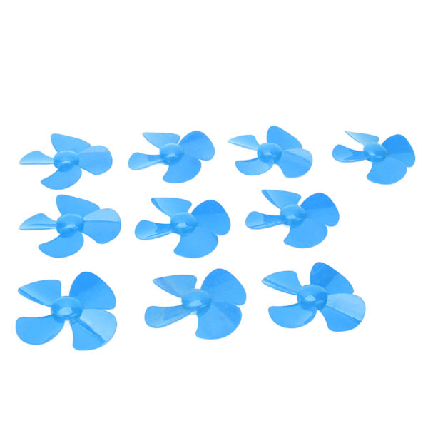 10 kpl 80 mm 4-lapainen potkuri Muovi DIY pyörivä lelu malli tarvikkeet 2 mm reiällä XR‑149Blue