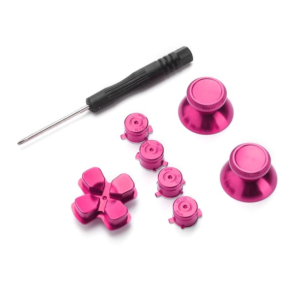 Metallknapp Tommelpinne Simulerer grep for PS4 Gamepad Controller Joystick Utskifting Rose Red
