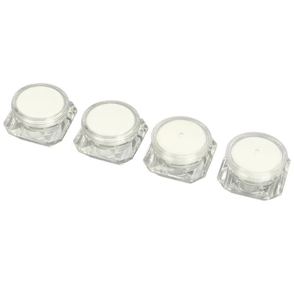 Diamond Look Compact Makeup Tom Container - 4st plastkrämburk för utomhusresor och camping