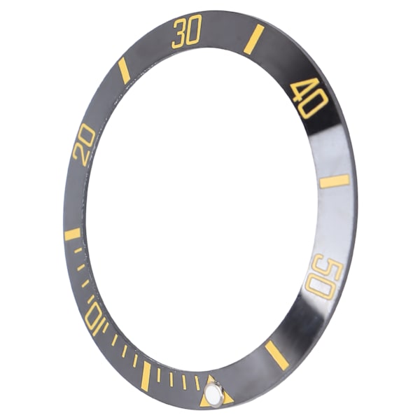 Ceramic Watch Insert Wristwatch Bezel Insert Loop Ring Replacement Parts (Black+Gold)