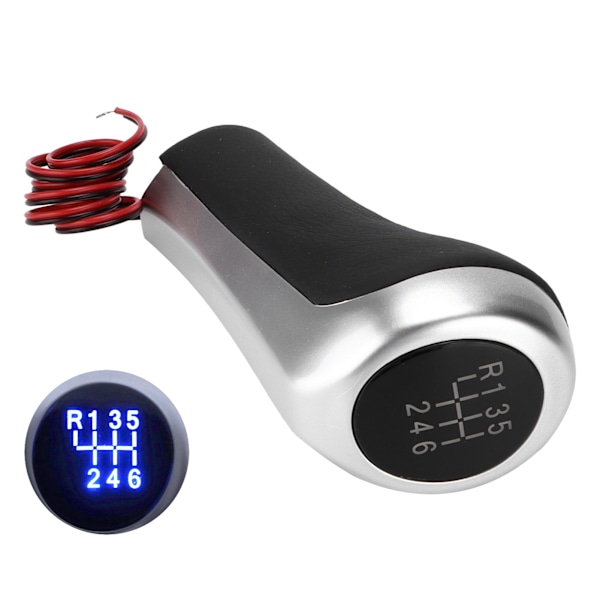 Bil 6 Gear Skifteknop Mat Stil med Lys Erstatning for 5 Serie E60 E61 E28 E34 E39