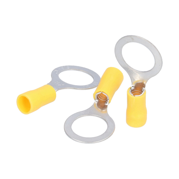 25pcs Ring Terminal Electrical Wire Cable Crimp Connector RV5-12 Accessory Kit Yellow