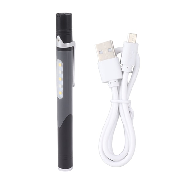 USB-ladattava LED-kynävalo USB Micro 5V 3,7V 300mAh Harmaa IPX6 Mini Toistokäyttöinen Kynävalo Tarkastukseen Työn Korjaukseen
