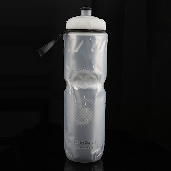 710ML utomhusdubbellager termisk PE-sportflaska varmt kallt vatten (silver)