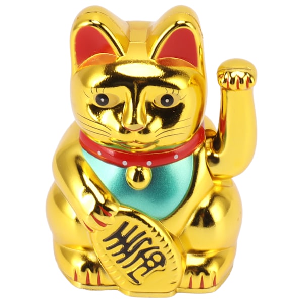 4 tommers Lykkekatt Dekor Hånd Vinker Velkommen Katt for Hjem Skrivebord Prydnad Gave Guld