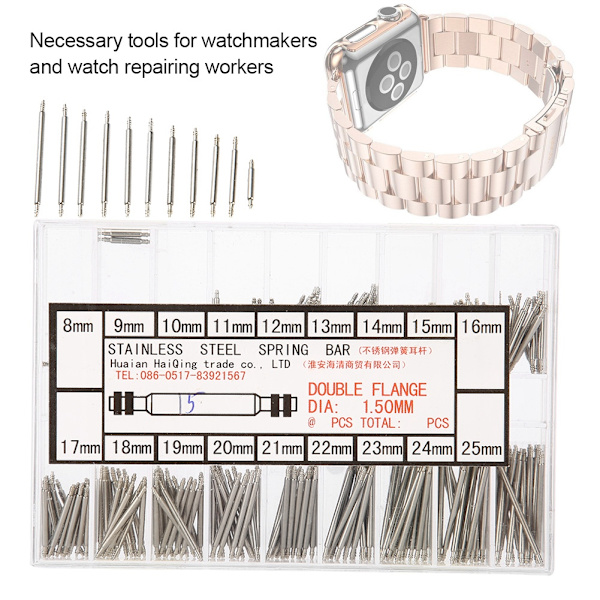 270st rostfritt stål klockband Spring Bar 8-25mm klockarmband Ear Sets