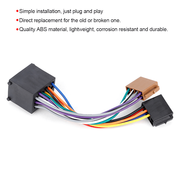 Bilradioadapter Stereo Kabelsæt ISO Stik Passer til E36 E46 E39