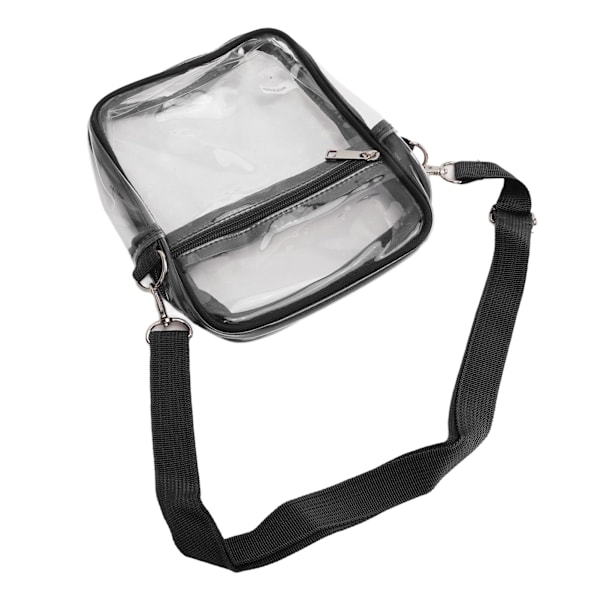 Läpinäkyvä Messenger-laukku PVC Läpinäkyvä Vetoketju Vedenkestävä Säädettävä Käsilaukku Messenger Olkalaukku Pojille Tytöille Musta