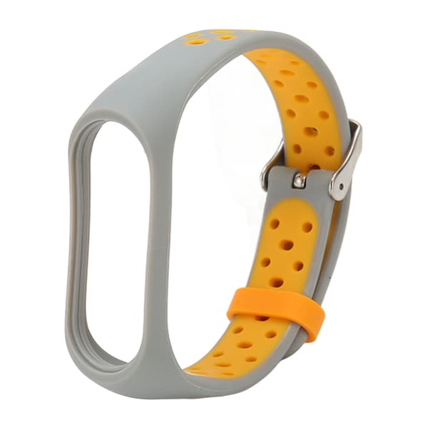 Replacement Strap Full Protection Adjust Size Soft Silicone Smart Wristband for Mi Band 7 Grey Orange