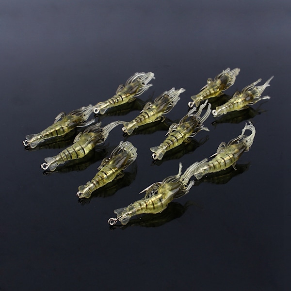 10 stk Rekesimuleringsmyk agn Krok Tackle Base Fiske Lokker