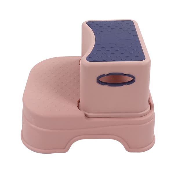 Kids Step Stool Double Anti-Slip Height Adjustable Widened Base Ergonomic Toddler Step Stool 2 Layers Removable Step Stool Pink Purple