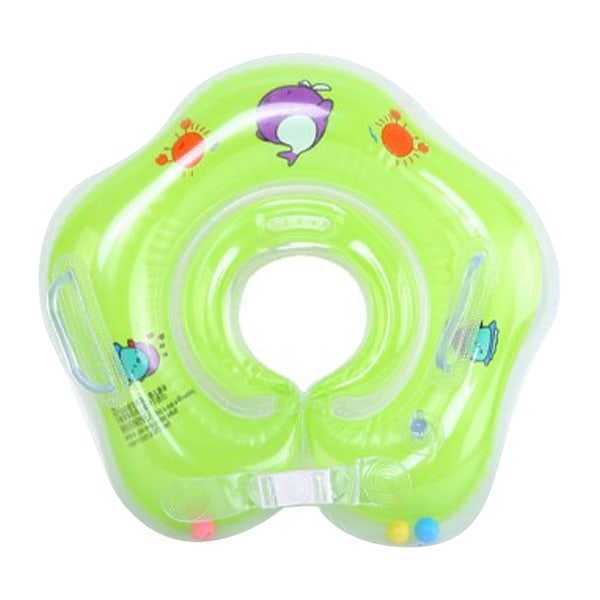 Spädbarnshals Float Dubbelt luftmunstycke PVC Dubbel Air Bag Läckagesäker Spädbarnssimhalsring för Spädbarnsgrön