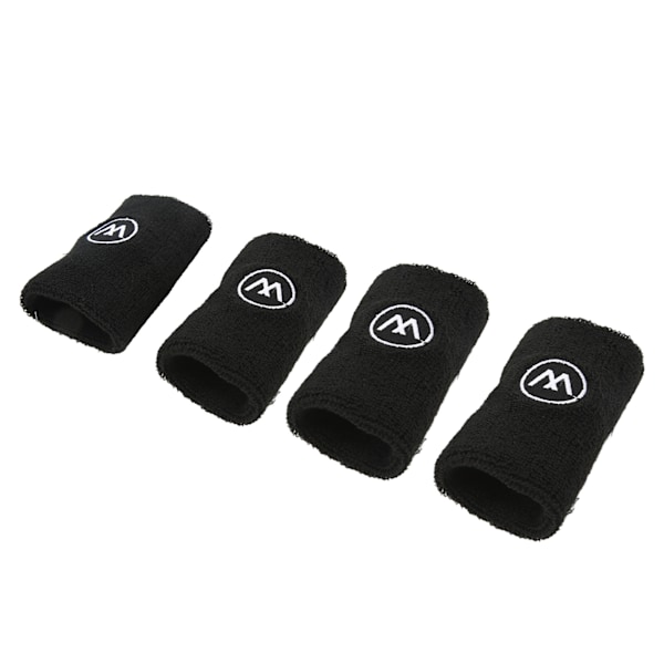 2 par handledssvettband Sport Basket Svettabsorberande armband Polyester bomull Atletisk svettband för män kvinnor Svart