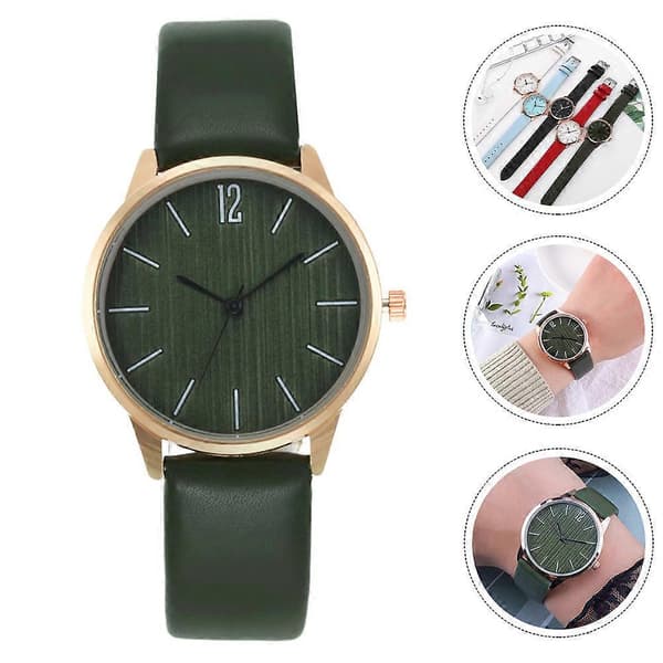 PU-læder armbåndsur Dame Quartz ur Mode studenterur Casual ur