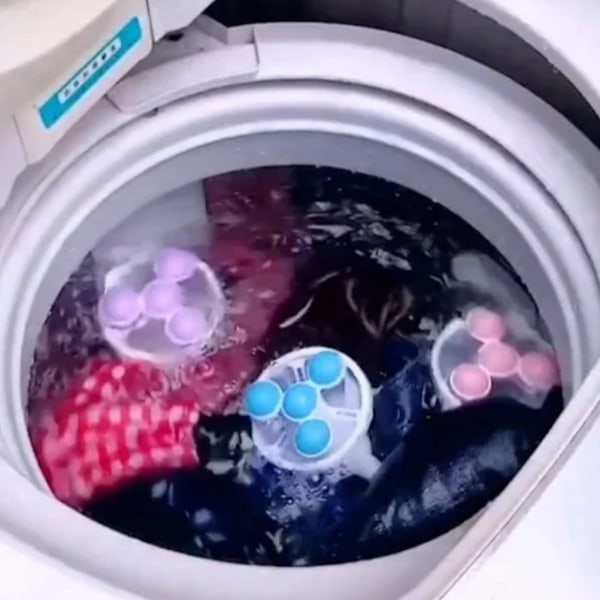 3st Push Bubble Washer Bollar Tvätt Tvättbollar Multifunktionella Tvättmaskinsbollar utan lindning med nät