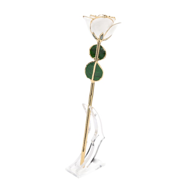 24K Guldbelagt Rose med Stand Gulddyppet Rose Blomsterdekoration til Valentinsdag og Jubilæum