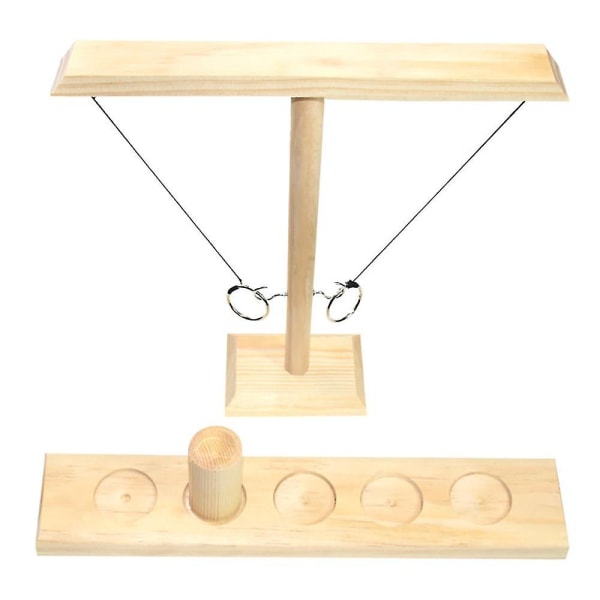 Hook And Ring Toss Battle Craggy Game Drikke Interactive Game Wood color
