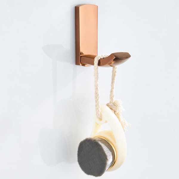Rose Gold Brass Single Wall Clothes Hat Towel Hook Coat Hanger for Kitchen Bathroom