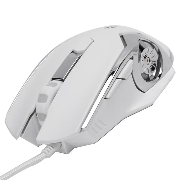 AJAZZ Kablet Mus 6 Knapper 4-Trins DPI Justerbar Plug-in Computer Ekstern Input Enhed (Hvid)