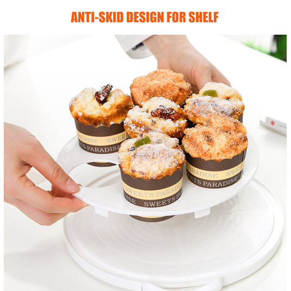 Kakeholder Kakefat med lokk Serveringsfat dessert med håndtak Muffinsholder Paier Display med bunn
