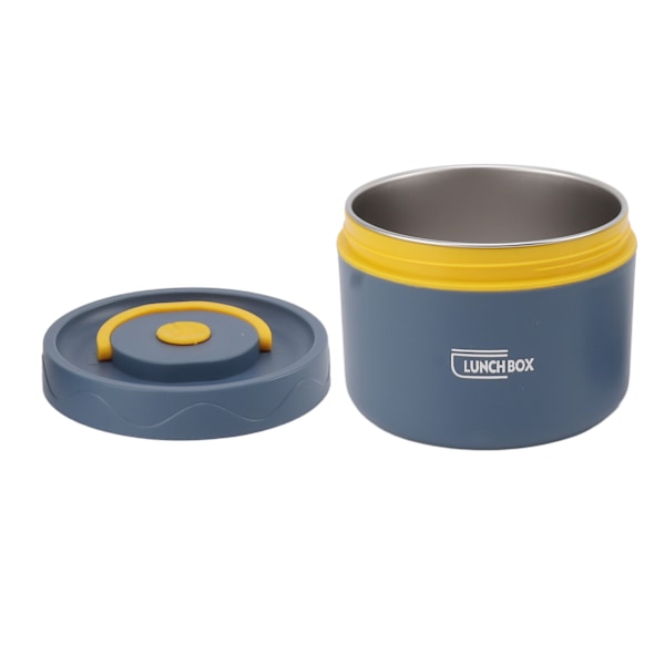550 ml rustfrit stål isoleret Bento Lunchbox Stabelbar 2-lags rund Bento Lunchbox Rustfrit stål Lækagesikker madbeholder isoleret stil, dybhavsblå