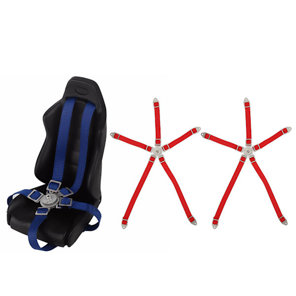 2 st Simulerade Säkerhetsbälten för Förarstolen för Axial 1/10 90018 RC-Lastbil Röd