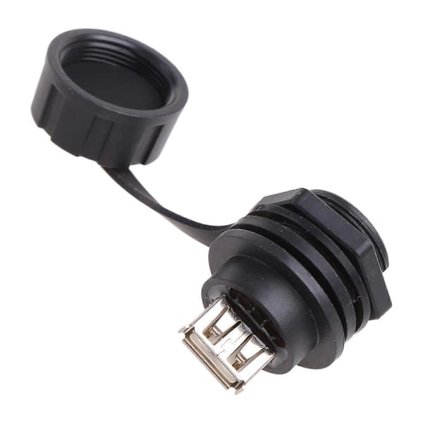USB 2.0 hunstik Kompatibel med panelmontering, vandtæt IP67 med låg[LD]