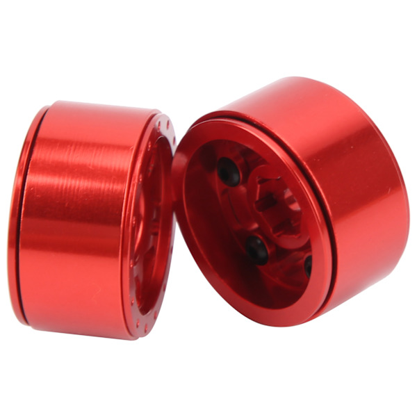 2 stk RC aluminiumslegeringshjulnav for Axial SCX24 90081 1/24 RC biloppgraderingsdeler Rød