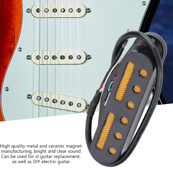 3 stk. Single Coil SSS Pickup Sæt til ST Style Guitar Sort