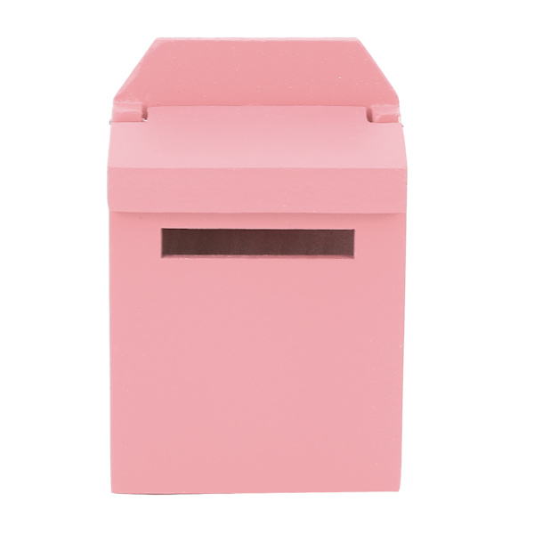 1:12 Miniatyyri Nukkekoti Deko Villa Tarvikkeet Värillinen Puu Postilaatikko Käännettävä Postilaatikko Vaaleanpunainen