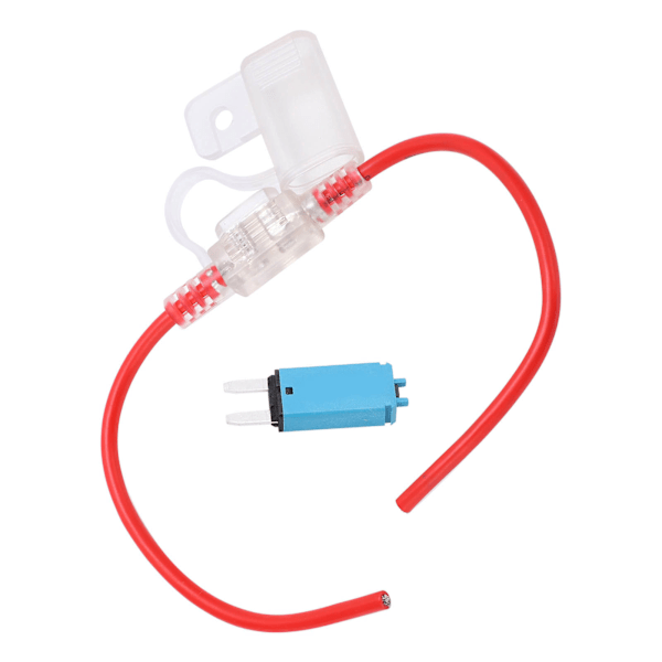 31,5 cm Sikringsholder med T3 Manuell Tilbakestillingssikring 15A Vanntett Klar Deksel 12AWG for Bil Lastebil Bobil