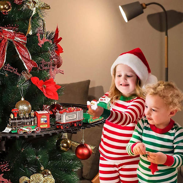 Juletogsett med lys og lyd Elektrisk togleke Julenissens ekspresslevering Juletoglekegave til barn