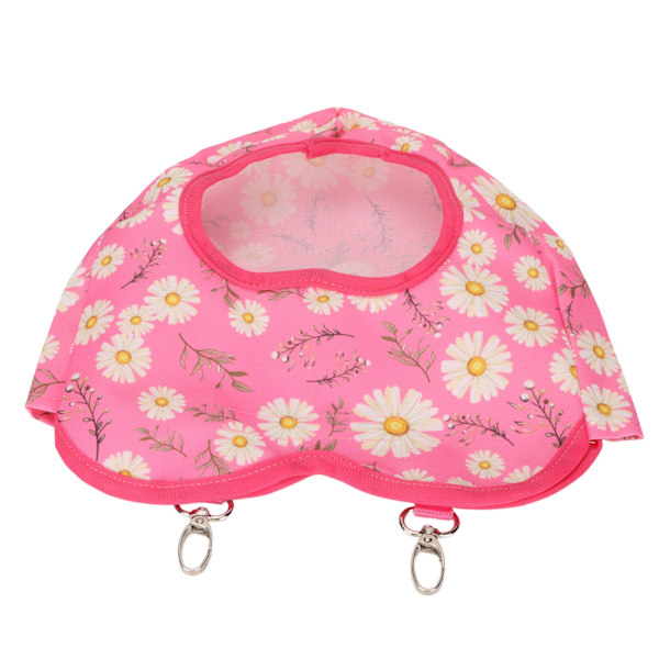 Kaninfoderpåse Hängningstyp Stor kapacitet Daisy Pattern Rosa hjärtformad utloppsmatarpåse för smådjur