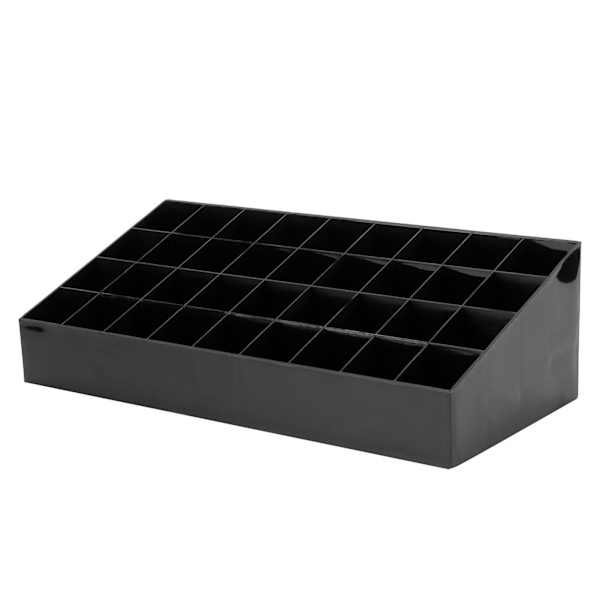 36 Gitre Makeup Organizer Opbevaringsboks Display Stand Kosmetisk Desktop Læbestiftholder Sort