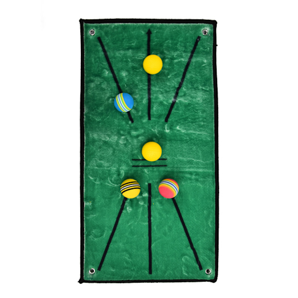 Golfhitting träningsmatta Anti-slip Mocka Swing Övningsmatta med 5 bollar 4 fästnålar för hemmakontor utomhus
