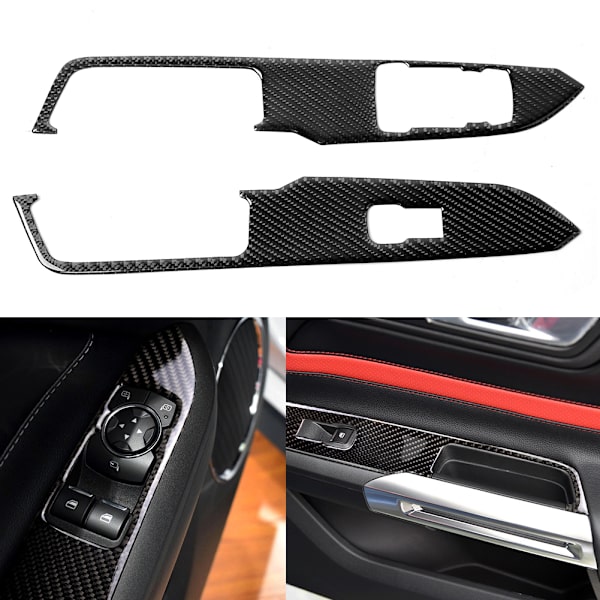2st Strömfönster Kontrollpanel Ram Skydd Trim Passar Ford Mustang 2015-2019