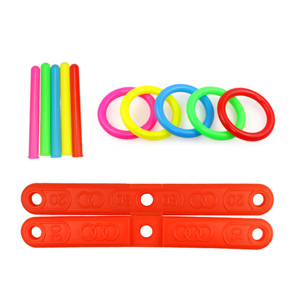 Circle Toss Game Set Colorful Cross 5 Rings Plast Hand Eye Coordination Odling Gräsmatta Utomhusspel