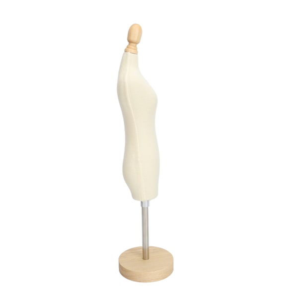 Klänningsform Kvinnlig skyltdocka Torso Miniklänning Modell med träbas för sömnad Display Fotoundervisning 1/4