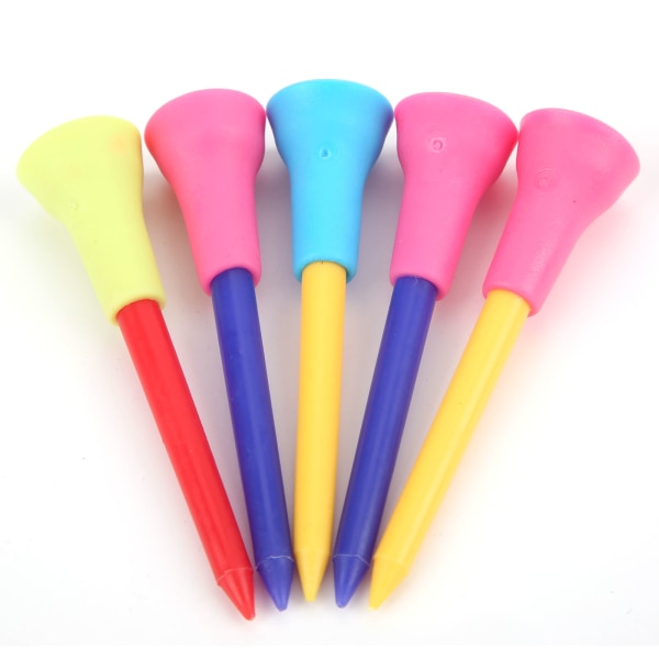 5 Pcs/Pack Golf Tees Plastic Ball Holder Rubber Cushion Outdoor Sports Training Accessories